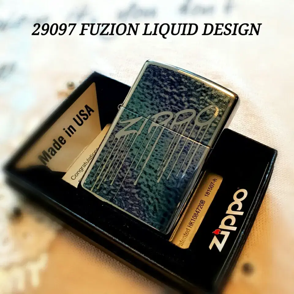 정품 29097 FUZION LIQUID DESIGN 새 지포라이터